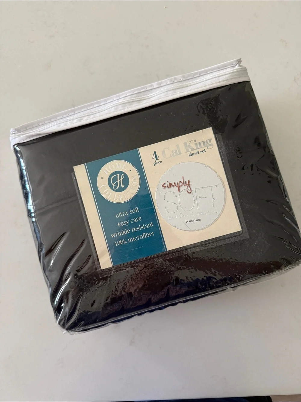 Home Collection Simply Soft Cal King Sheet Set in Black NWIB